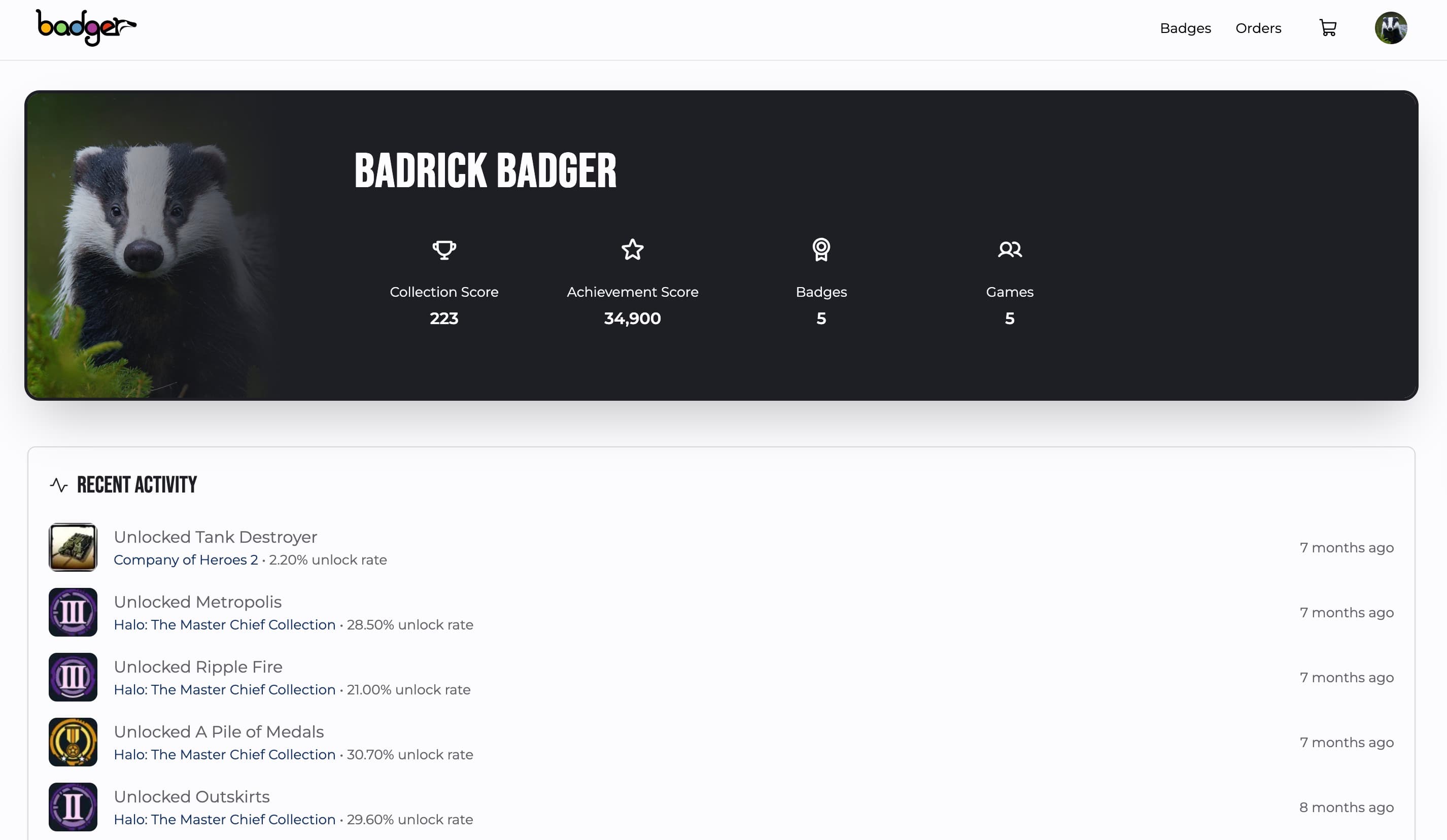 Badger Platform Screenshot